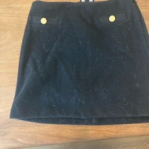 J. Crew Black Mini Skirt with Gold Accents